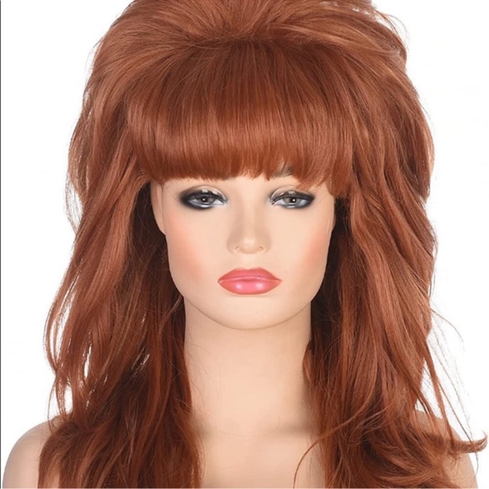 - - 80s Peggy Bundy Bouffant Auburn Red Vintage Costume WIG *NEW*